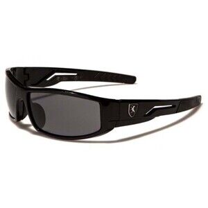 Golf Driving Biker Cycling Mens Stylish Wrap Sport Sunglasses Black Frame